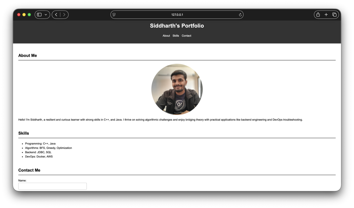 Project 2 screenshot